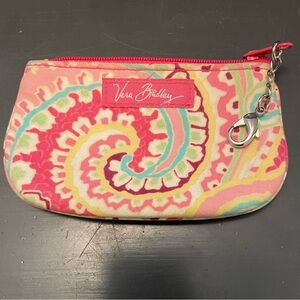 Vera Bradley Multicolor pink Paisley card holder change purse tiny bag mini bag